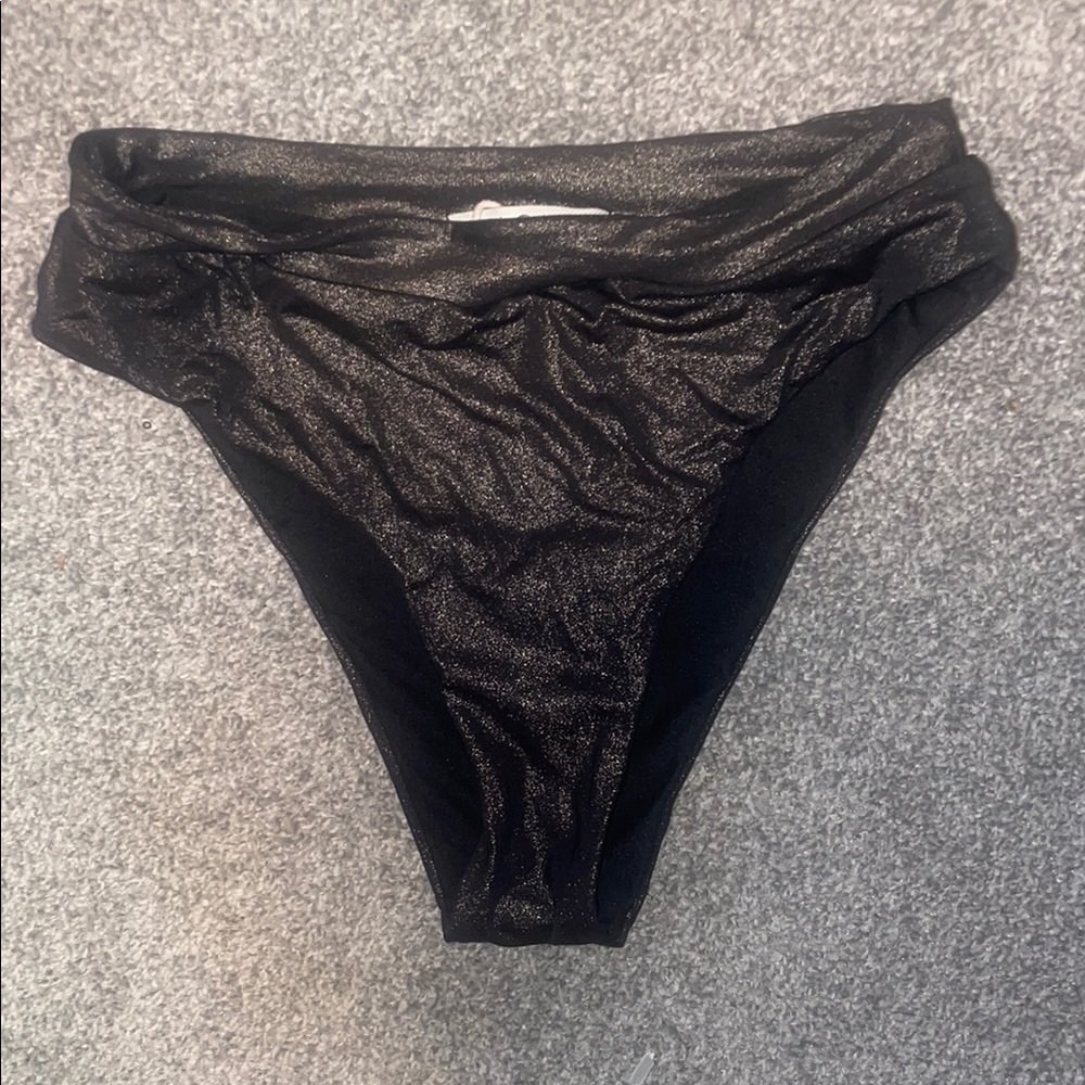 Shimmering Black Bikini Bottom